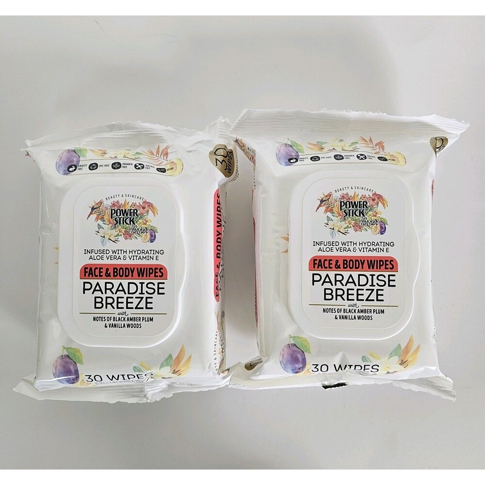 Power Stick Paradise Breeze  Face & Body Wipes (2packs)